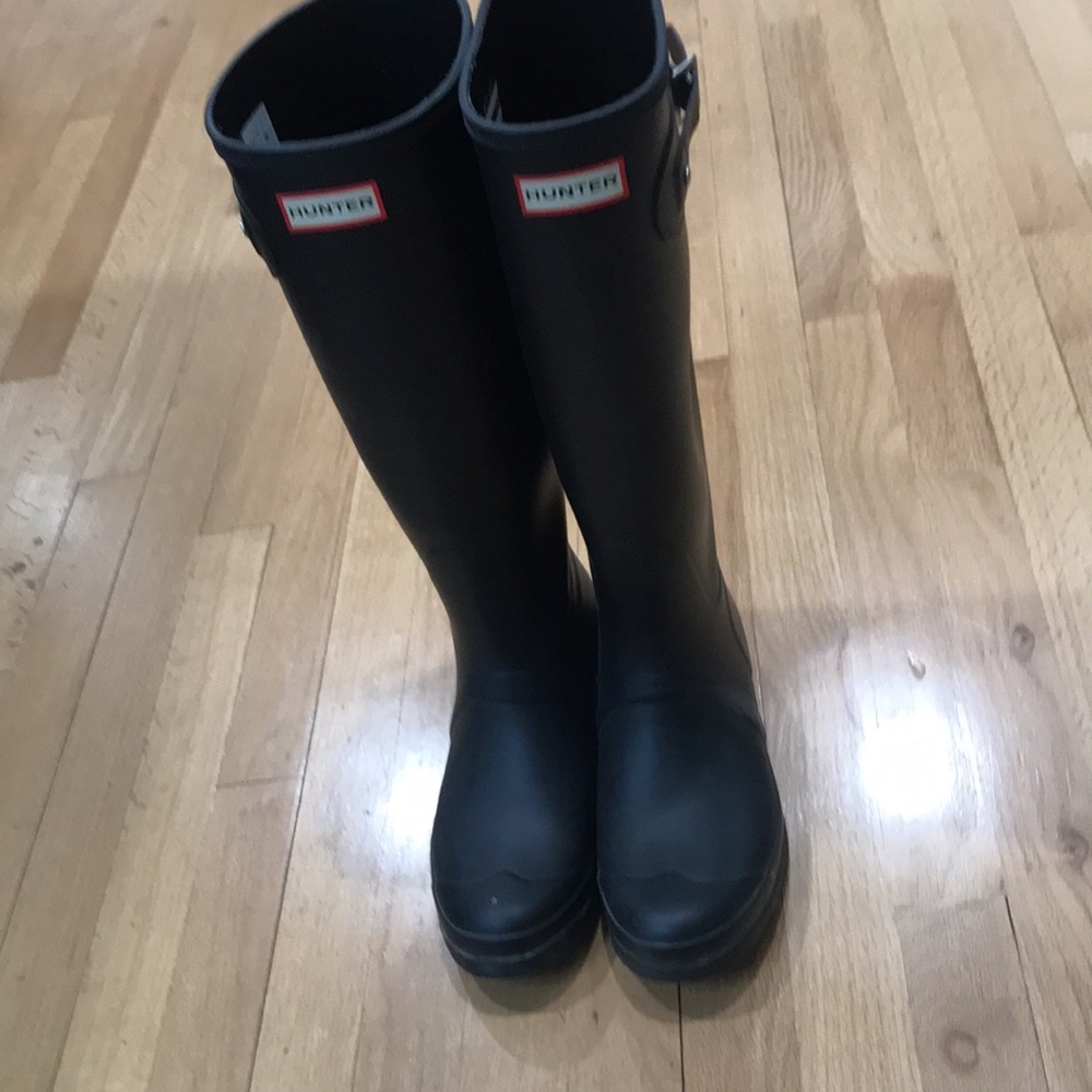 COPY - Tall mat black hunter boots worn once I added More new Pictures